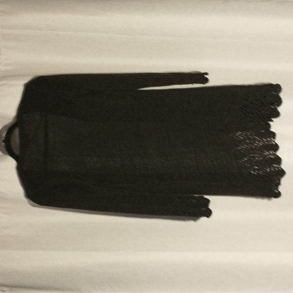 BCBG Maxazria Long Black Cardigan Sweater - Picture 2 of 3